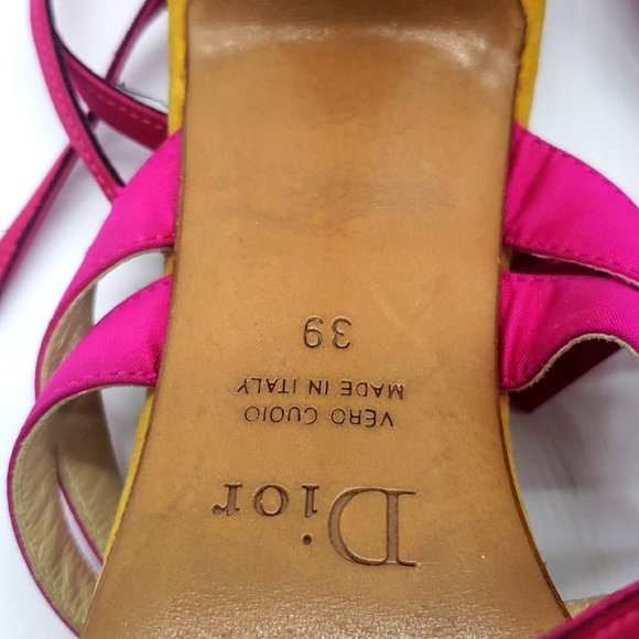Dior SIZE 39 COLOR PINK YELLOW & ORANGE 100% AUTHENTIC - Picture 8 of 9